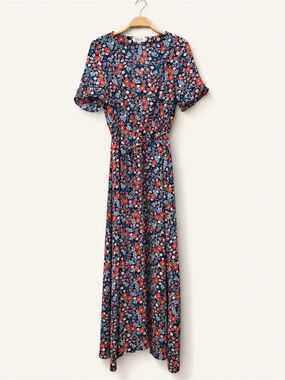ModCloth Molly Bracken Navy Floral Maxi Dress
